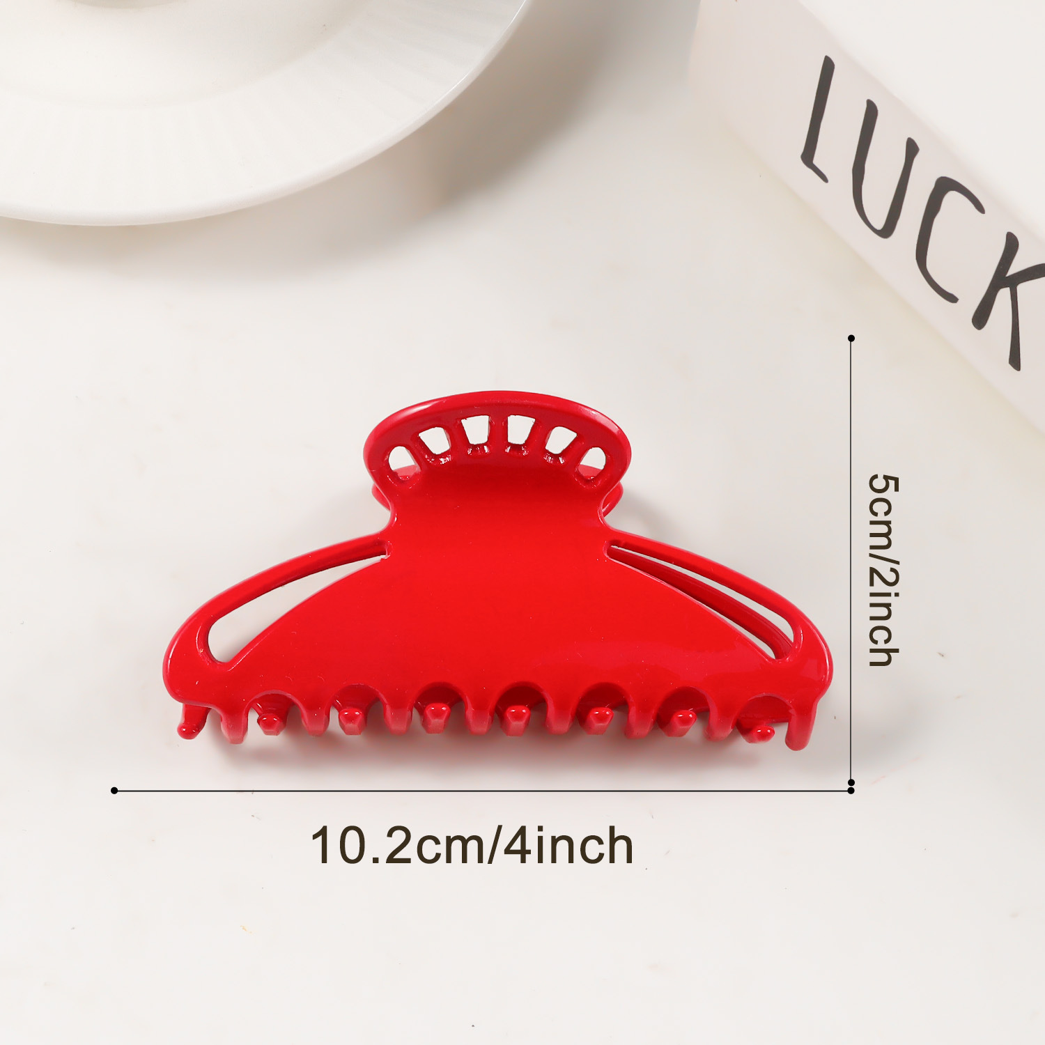 Leopard Amber Solid Color Hollow-out PVC Hair Claw Clip - Image 6