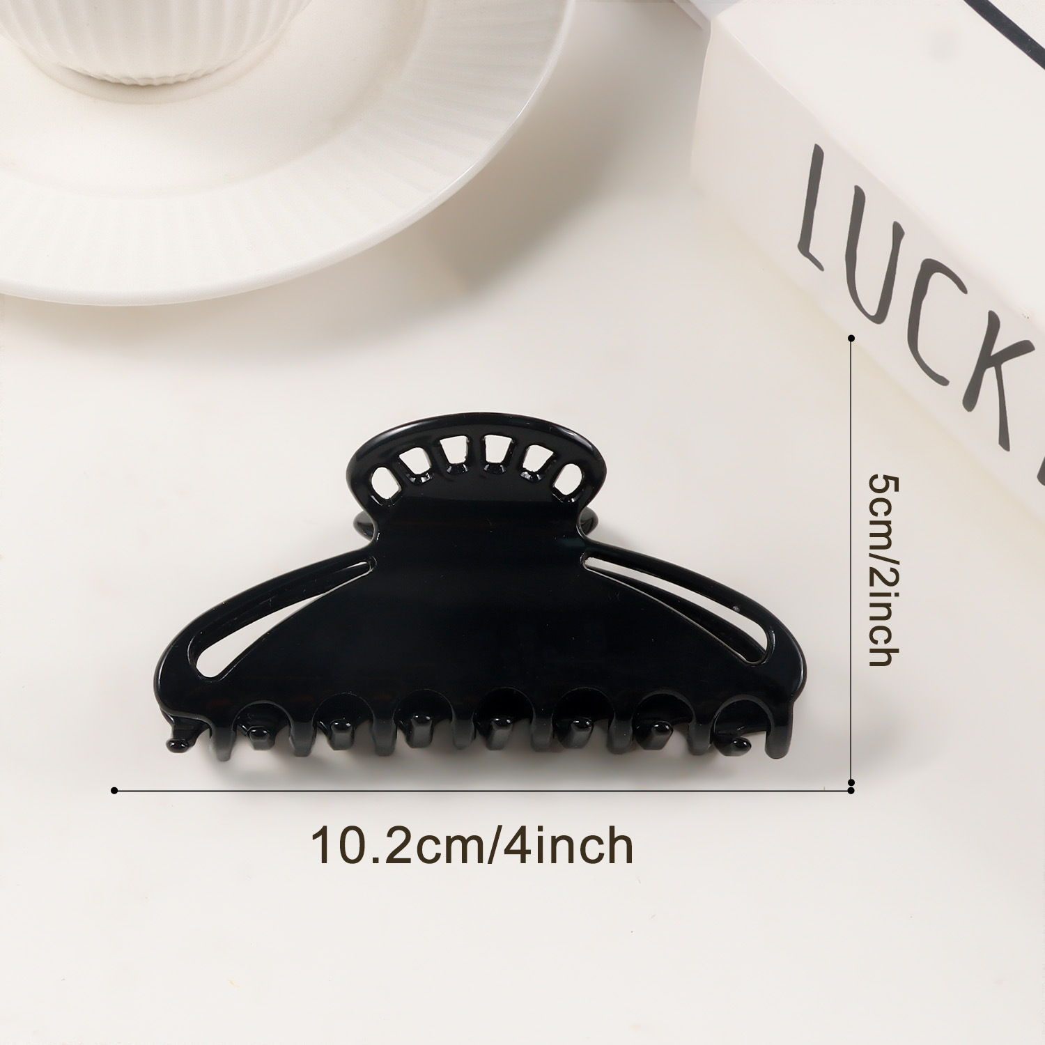 Leopard Amber Solid Color Hollow-out PVC Hair Claw Clip - Image 5